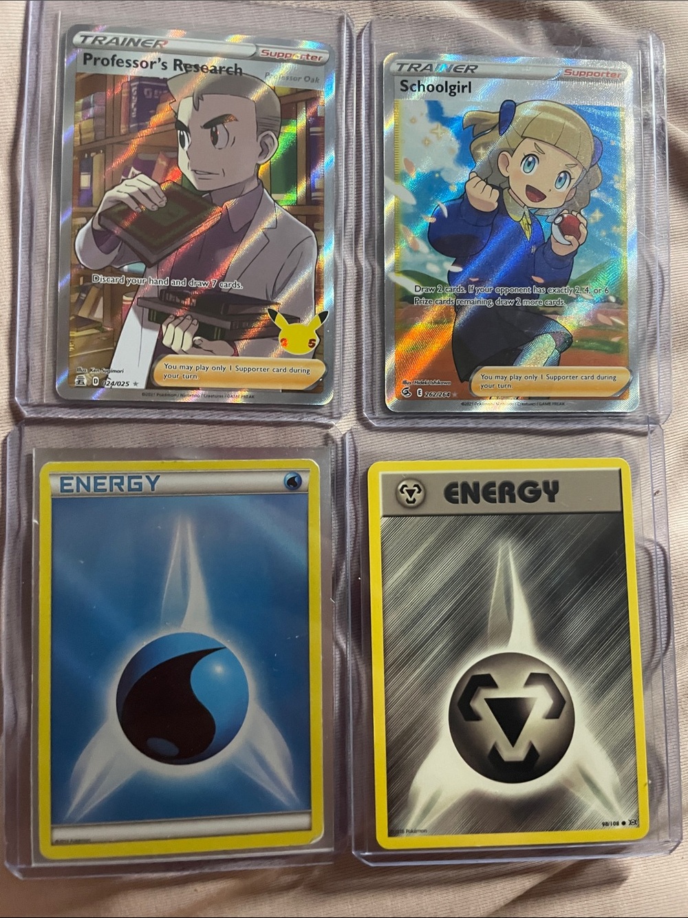Pokemon Trainer Holo Cards - Blue, Yellow, Silver, Black